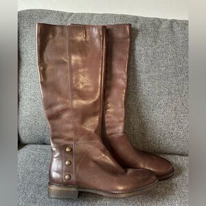 Franco Sarto Chocolate Leather Heeled Boots